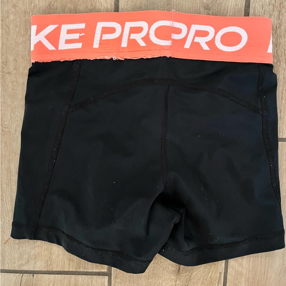 Nike Black Shorts with Coral Elastic Waistband - Picture 2 of 2